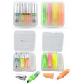 Silver Cap Fat Round Custom Plastic Highlighter Pen- Set of 4